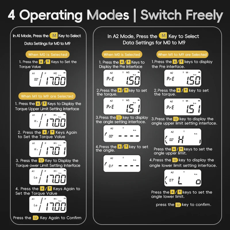 MoveCrab Angle Digital Torque Wrench Torque Wrench Preset Adjustable Car Maintenance
