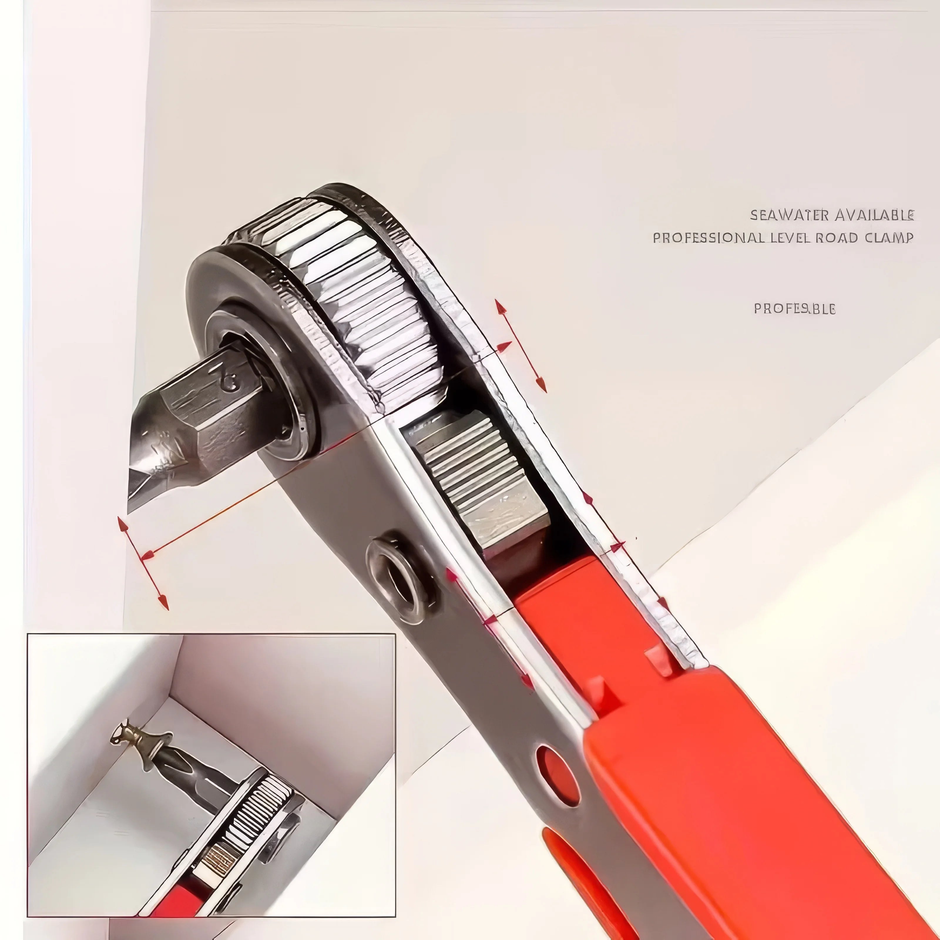 1 Set of Multifunctional Screwdriver in Red, with Forward and Reverse Ratchet, Compact Tool Set, Suitable for Small Space Use