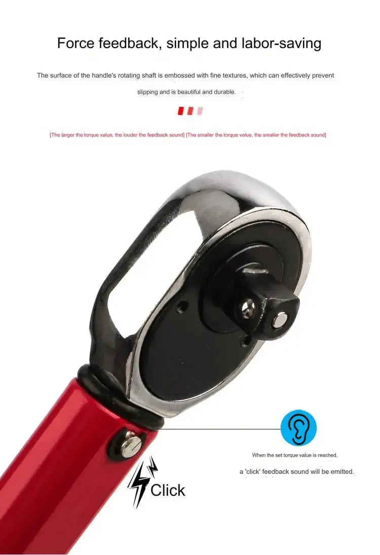 10-210N.m Torque Wrench 1/2"  Precise Reversible Ratchet Torques Key Professional Bicycle Motorcycle Car Automotive Tool
