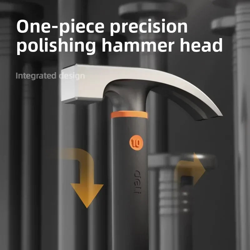 Deli 10oz Claw Hammers Mini Camping Hammer Nail Hammer with Shock Reduction Grip Multifunctional Woodworking Repair Hand Tools