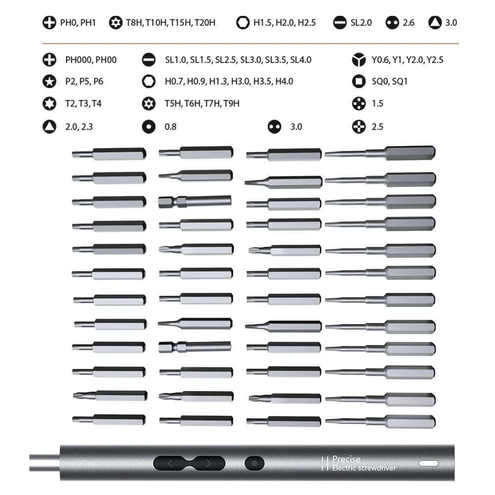 Electric Screwdriver Precision Sets 62 in 1 Power Tool Kit Rechargeable Wireless Mini Small Magnetic Bits for Xiaomi Cell Mobile