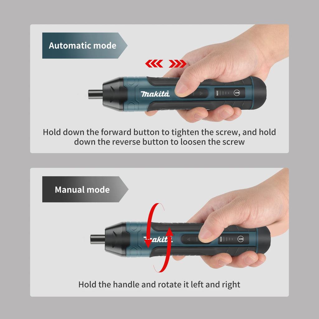 Makita Cordless Electric Screwdriver | 3.6V 5N.m Torque | 1/4" Chuck | 1300mAh Li - ion Battery