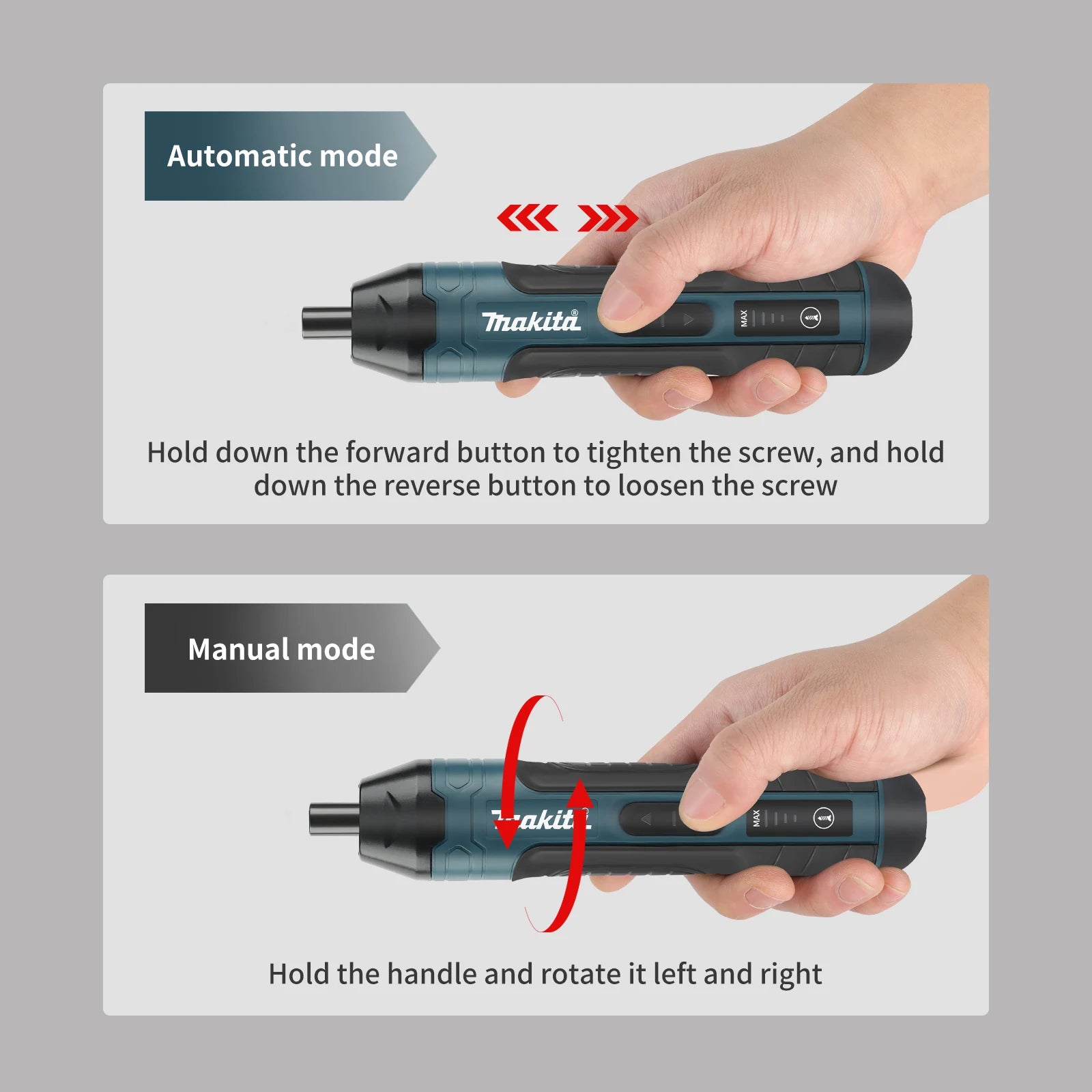 Makita Cordless Electric Screwdriver | 3.6V 5N.m Torque | 1/4" Chuck | 1300mAh Li - ion Battery