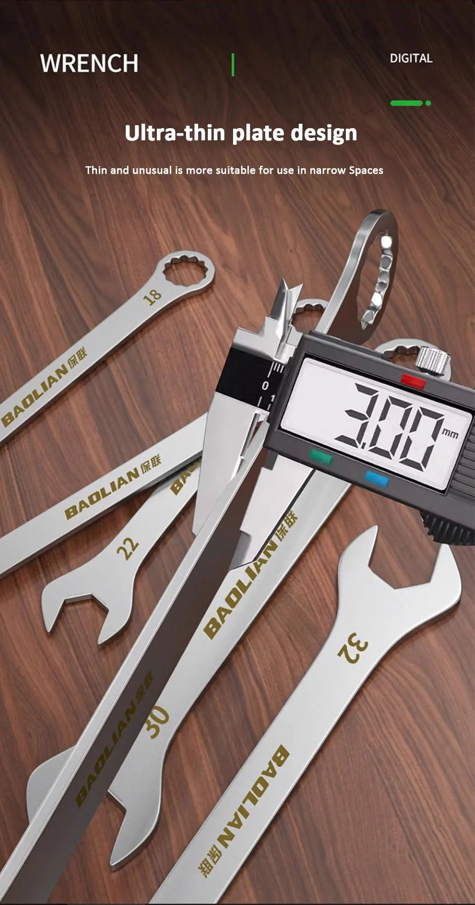 Ultra-thin Open End Wrench 5-32MM Ratchet Wrenches Universal Spanners Dual-purpose Wrench for Bicycle Motorcycle Car Repair Tool