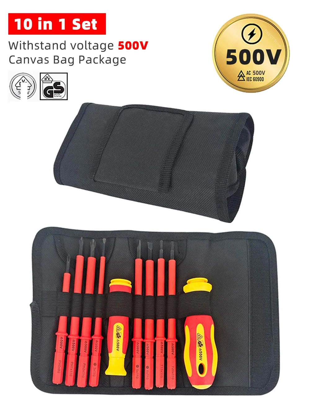 New hexagonal screwdriver Insulated electrician screwdriver high hardness set household magnetic cross word shaped plum blossom