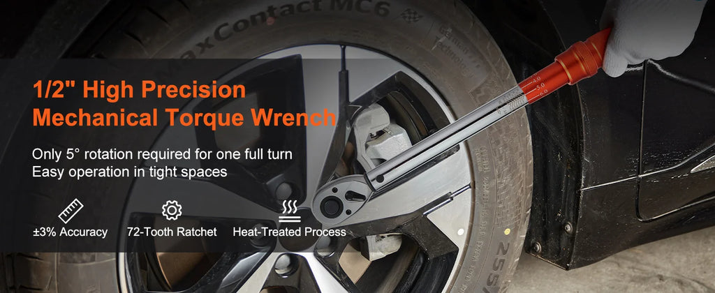 SucceBuy 1/2" 1/4" 3/8" Mechanical Torque Wrench Set Precision Pointer Hand Tools Torque Wrench Mechanical Car Repair Tool