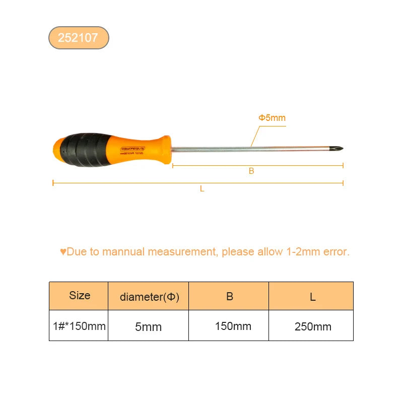 NINDEJIN 1pc electric magnetic screwdriver tools PH0 PH1 PH2 PH3 CR-V phillips screwdriver PP handle