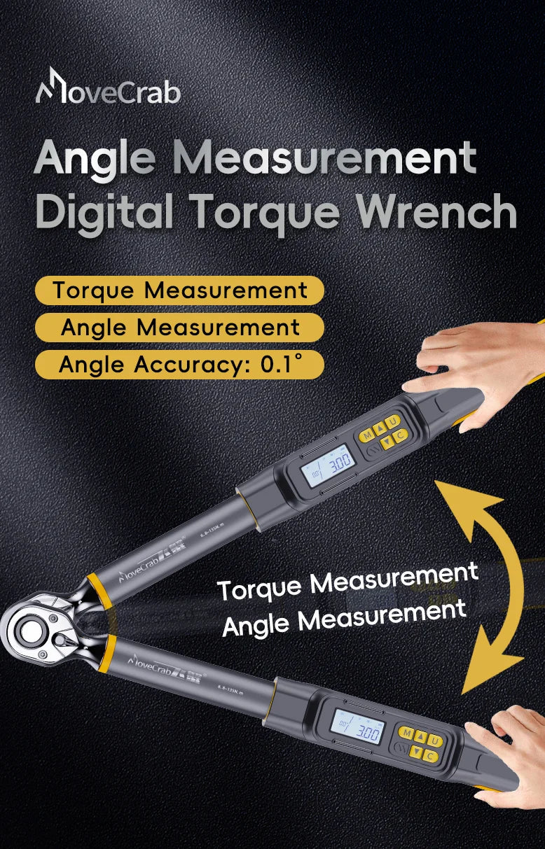 MoveCrab Angle Digital Torque Wrench Torque Wrench Preset Adjustable Car Maintenance