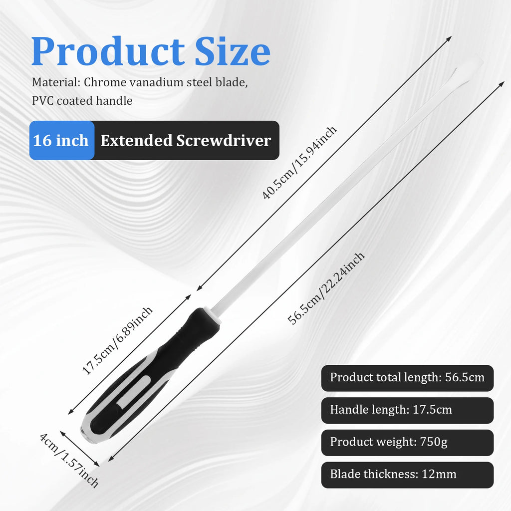 1/2 Pcs Extended Demolition Screwdriver 22.24 Inch Chrome Vanadium Steel Heavy Duty Slotted Screwdriver Set for Car Repair Tools