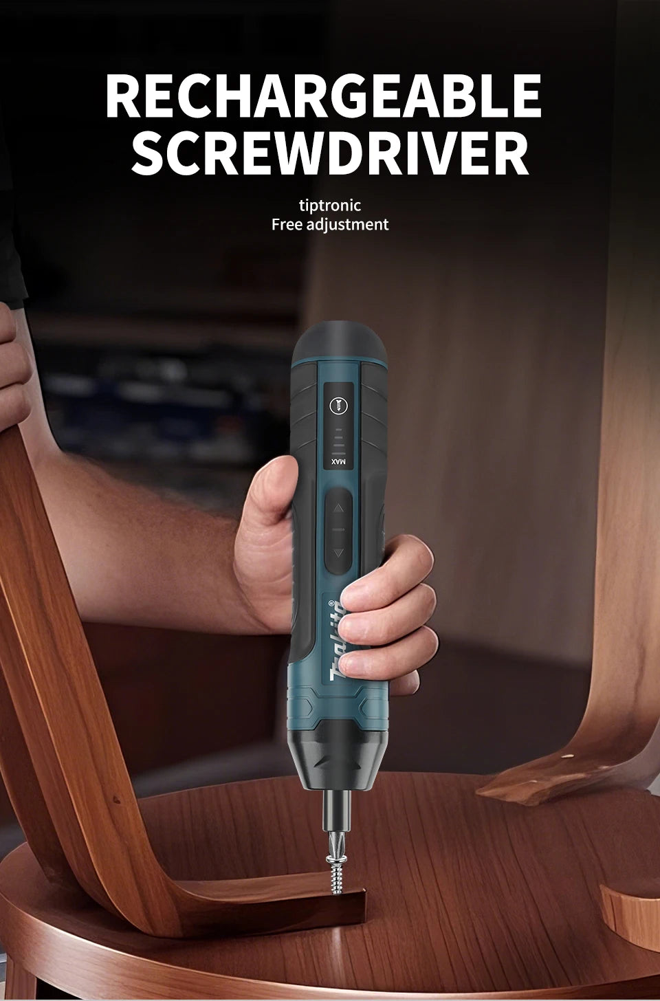 Makita Cordless Electric Screwdriver | 3.6V 5N.m Torque | 1/4" Chuck | 1300mAh Li - ion Battery