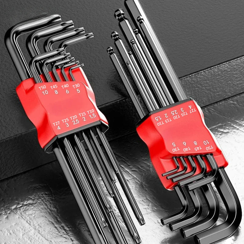 Allen Key Set，Allen Hex Wrench Screwdriver Set With Sleev Universal Torque Long Metric,for Motorcycles, Bicycles