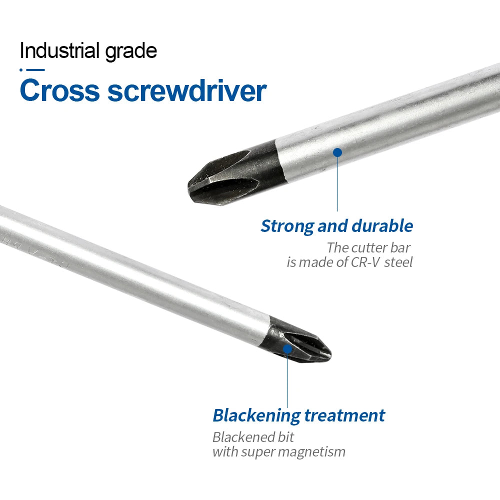 NINDEJIN 1pc electric magnetic screwdriver tools PH0 PH1 PH2 PH3 CR-V phillips screwdriver PP handle