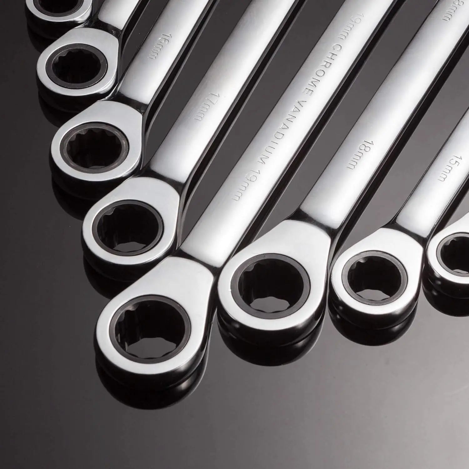 8-24mm Fix Head Ratcheting Wrench 72-Tooth Ratchet Spanner  Chrome Vanadium Steel for Auto Repair Tools