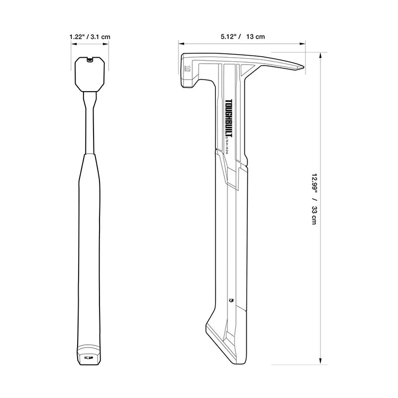 TOUGHBUILT Steel Rip Hammer TB-H1-1R-S16 TB-H1-1R-S18 16 OZ. 18 OZ. Smooth Face Hand Tools
