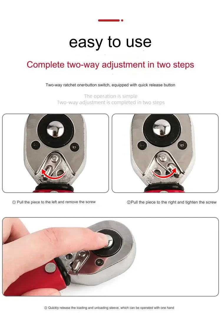 10-210N.m Torque Wrench 1/2"  Precise Reversible Ratchet Torques Key Professional Bicycle Motorcycle Car Automotive Tool