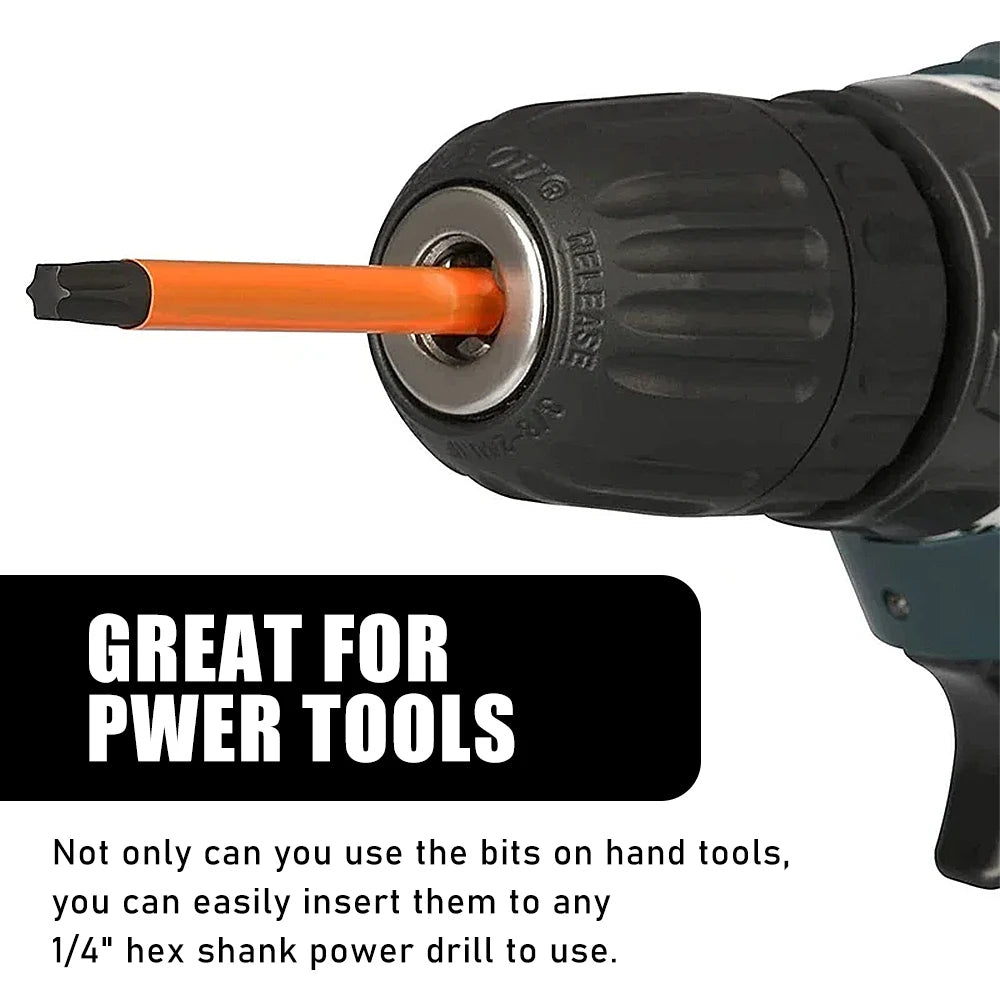 14Pcs 75/100/150mm Impact Torx Bit Set With Screwdriver handle T5-T40 Star Screwdriver Bit