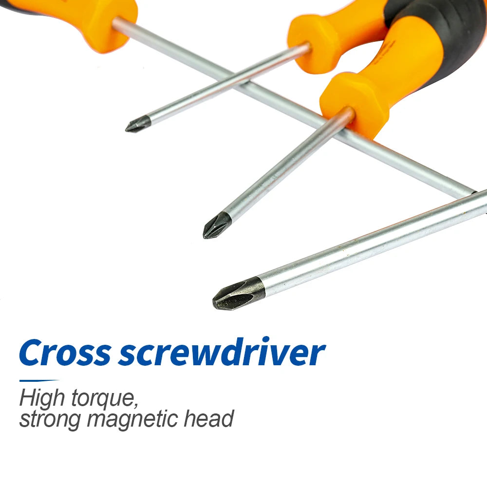 NINDEJIN 1pc electric magnetic screwdriver tools PH0 PH1 PH2 PH3 CR-V phillips screwdriver PP handle