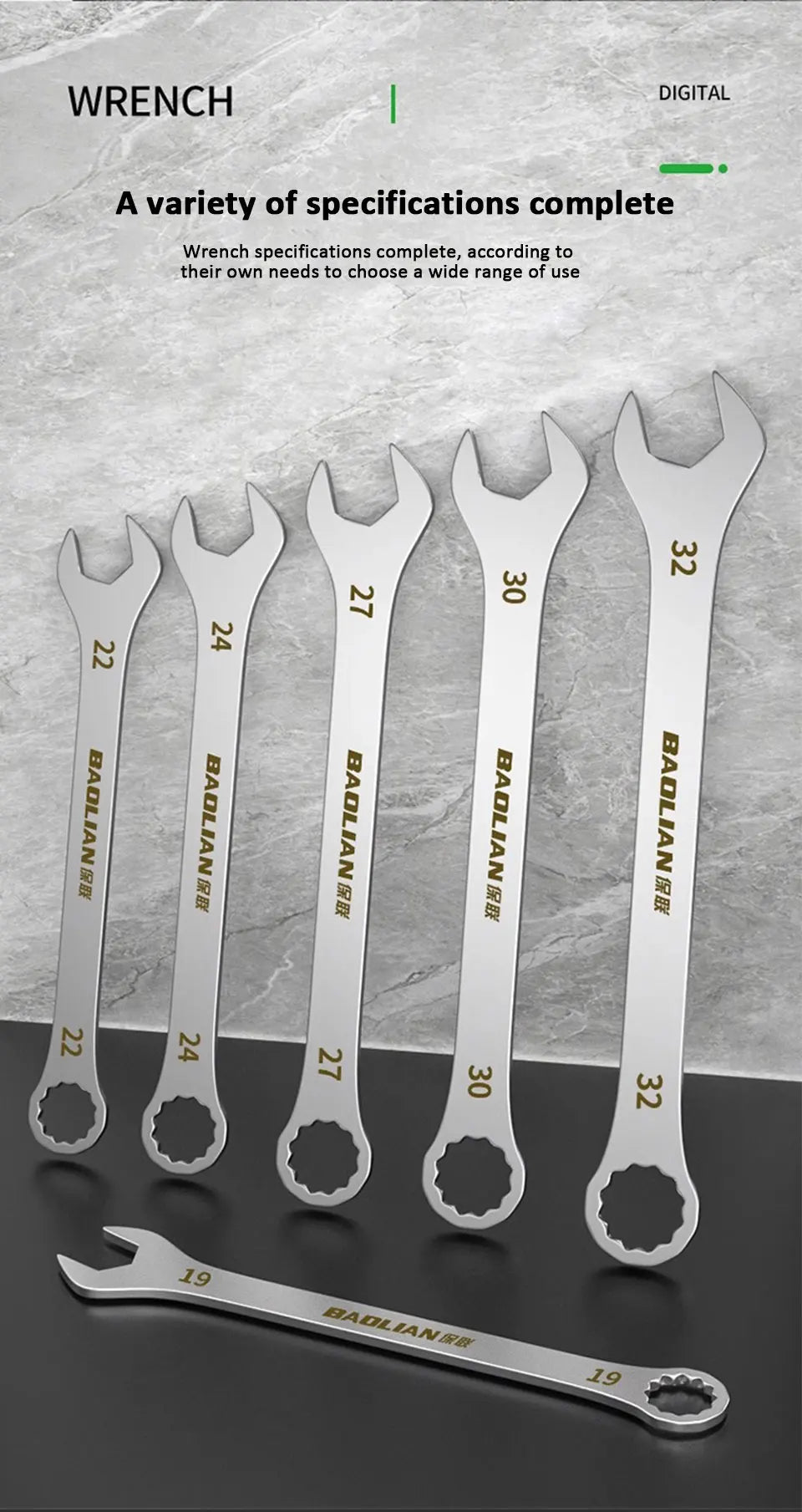 Ultra-thin Open End Wrench 5-32MM Ratchet Wrenches Universal Spanners Dual-purpose Wrench for Bicycle Motorcycle Car Repair Tool