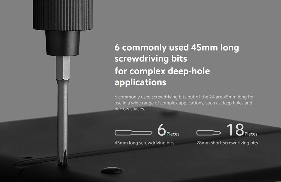 NEW MIJIA Electric Precision Screwdriver Magnetic Kit with 24 PCS Screw Heads Power Tools Sets for Smart Home PC Phone Repair