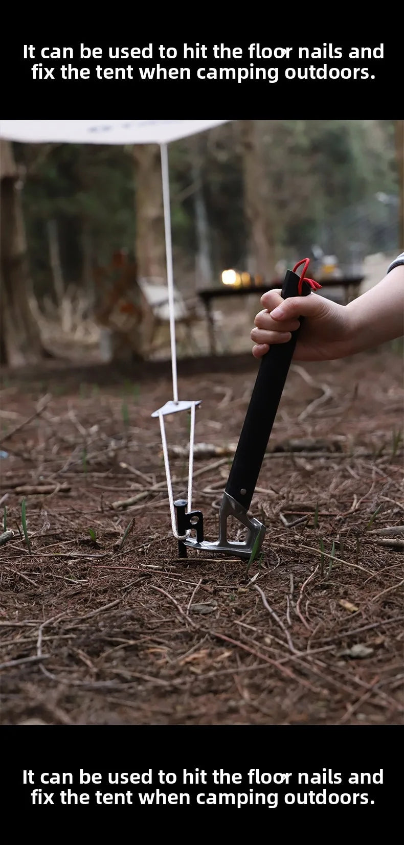 Leaftour Multi-use Camping Hammer Lightweight Aluminum Alloy for Outdoor Survival Gear And Emergency Preparedness