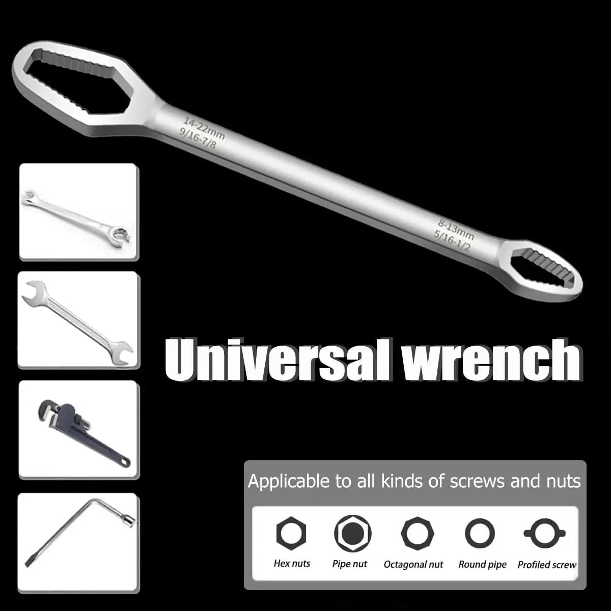 8-24mm Universal Torx Wrench Self-tightening Adjustable Glasses Wrenches Board Double-head Torx Spanner Hand Tools for Factory