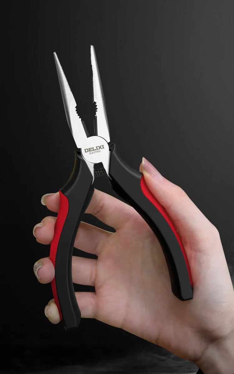 DELIXI ELECTRIC Wire Pliers Sharp Large Opening Diagonal Pliers Needle Nose Pliers for Cutting Twisting and Clamping MetalWires