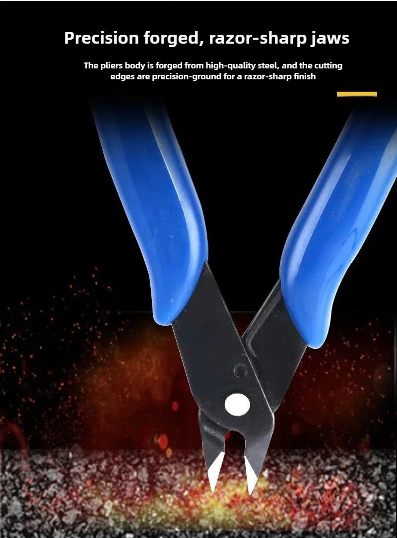 Blue Electricians Pliers Tools Electrician Hand Tool Carbon Steel home Electrical Wire Cable Cutters Side Snips Flush Nipper