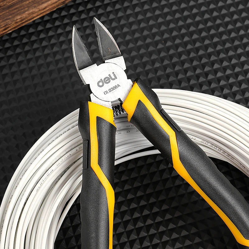 Deli 5 Inch 6 Inch Universal Plastic Nippers Mini Diagonal Pliers Multifunctional Hardware Hand Tools Electrician Wire Cutter