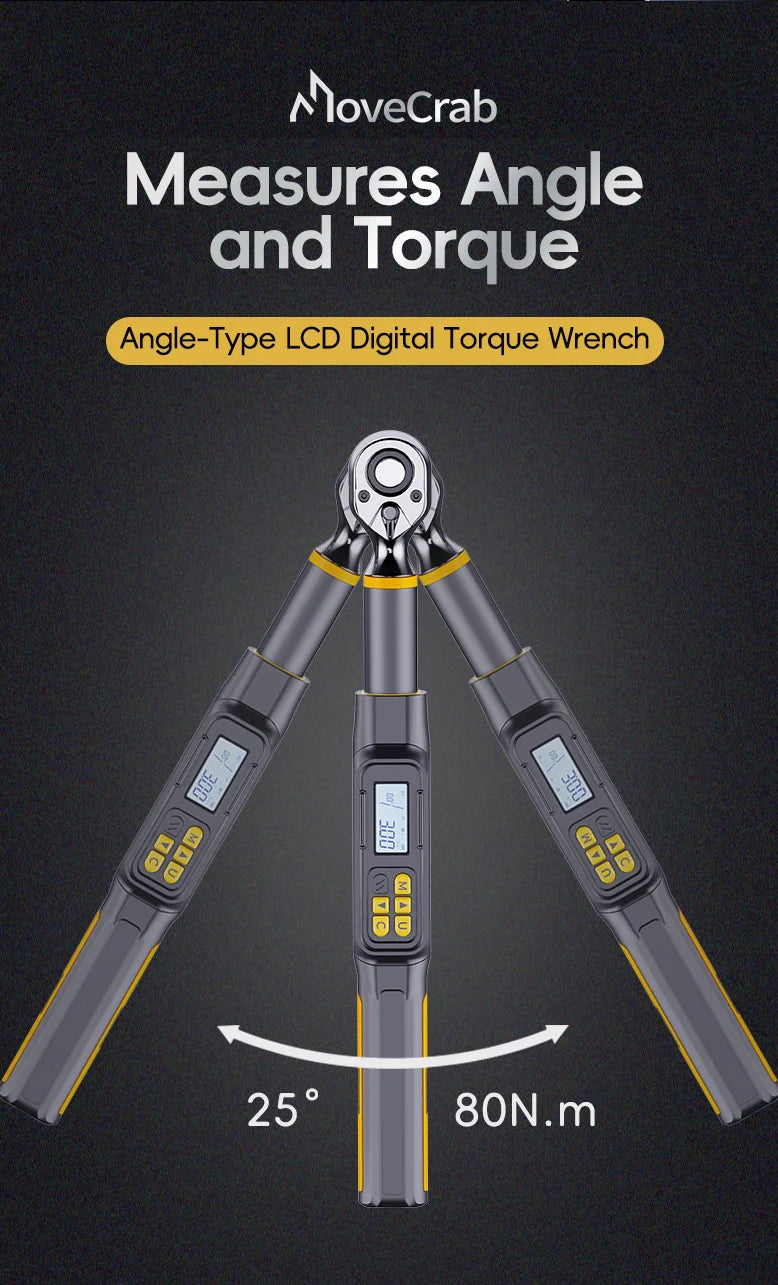 MoveCrab Angle Digital Torque Wrench Torque Wrench Preset Adjustable Car Maintenance