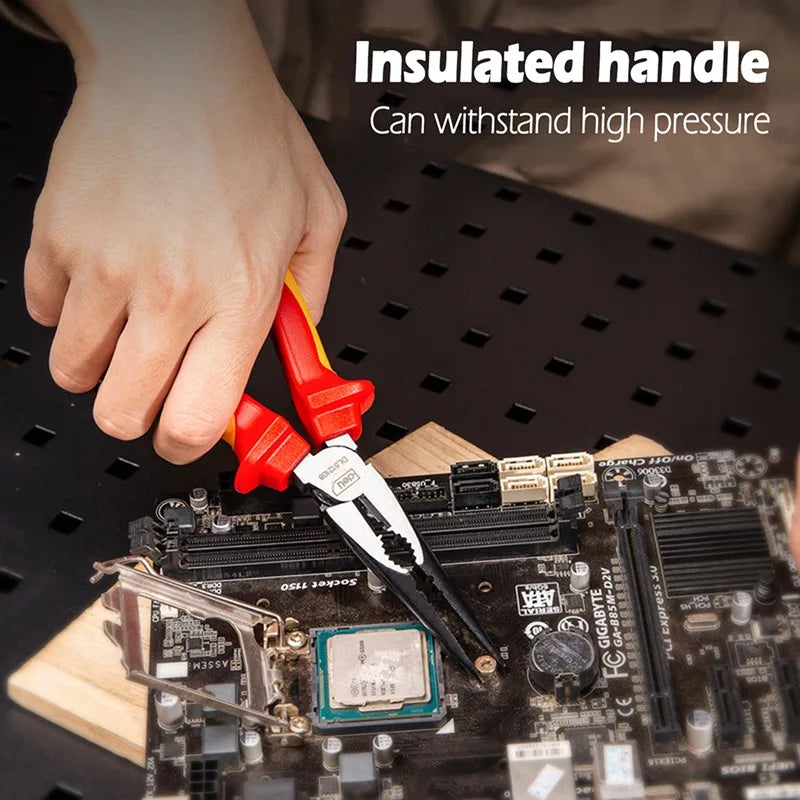 6/8 Inch 1000V Insulated Needle Nose Pliers Multifunction Electrician Repair Hand Tools VDE Insulated Labour-saving Wire Cutter