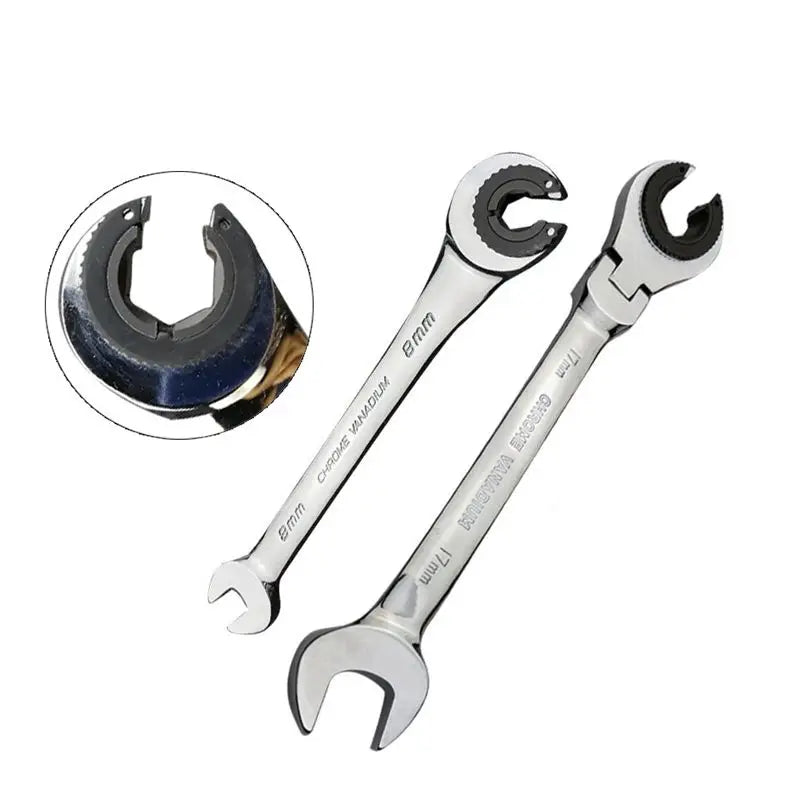 8-19mm 72 Teeth Tubing Ratchet Wrench Hand Tools with Open Flex-head Oil Spanners for Repair Tools