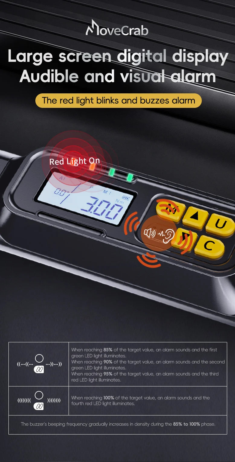 MoveCrab Angle Digital Torque Wrench Torque Wrench Preset Adjustable Car Maintenance