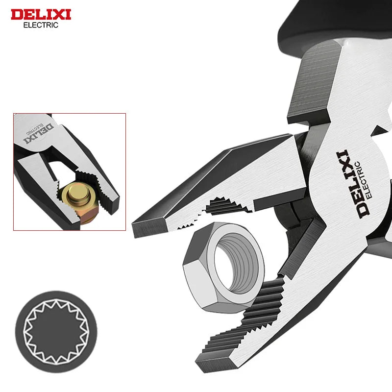 DELIXI ELECTRIC Wire Pliers Sharp Large Opening Diagonal Pliers Needle Nose Pliers for Cutting Twisting and Clamping MetalWires