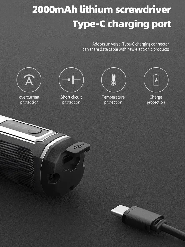 Cordless Electric Screwdriver Rechargeable 2000mah Lithium Battery Mini Drill 4V Power Tools Set Household Maintenance Repair