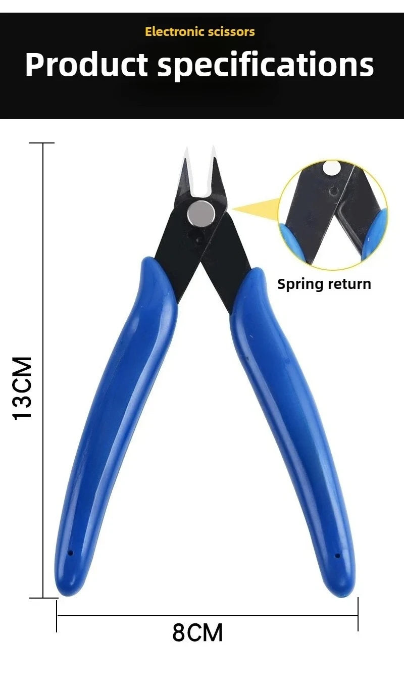 Blue Electricians Pliers Tools Electrician Hand Tool Carbon Steel home Electrical Wire Cable Cutters Side Snips Flush Nipper