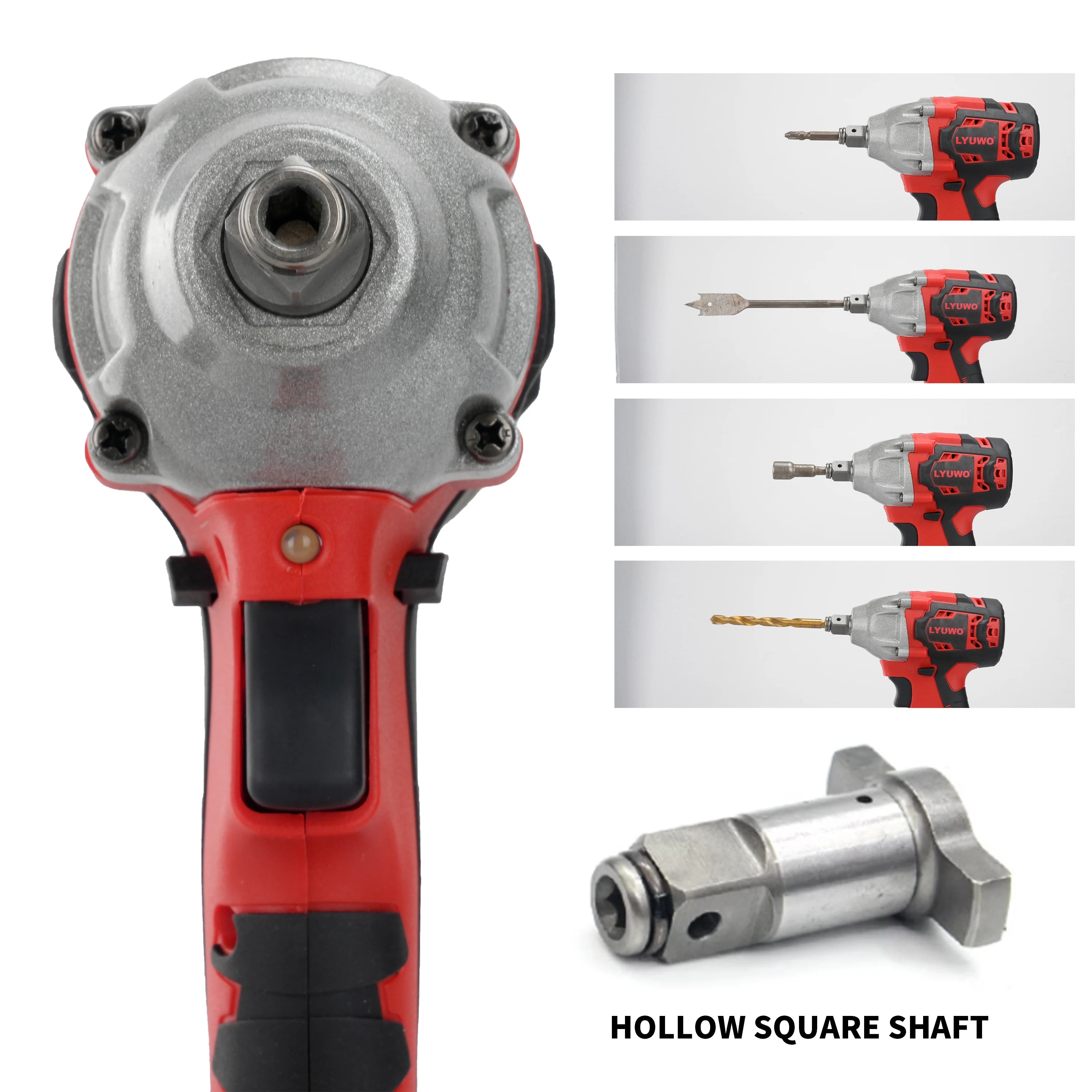 LYUWO 20V 420N. m Industrial Grade Impact Wrench For Automotive Repair, Woodworking, Lithium Battery, Brushless Electric Wrench