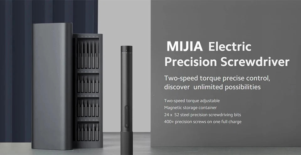 NEW MIJIA Electric Precision Screwdriver Magnetic Kit with 24 PCS Screw Heads Power Tools Sets for Smart Home PC Phone Repair
