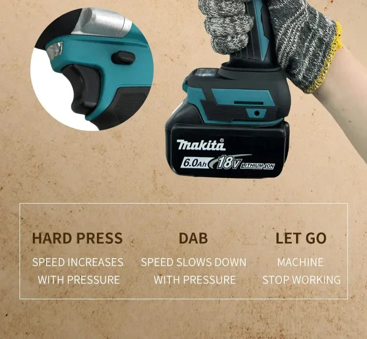 Makita DTW700 18V Brushless Electric Wrench Cordless Drill Screwdriver Free Delivery Large Torque Power Tools Torque Wrench