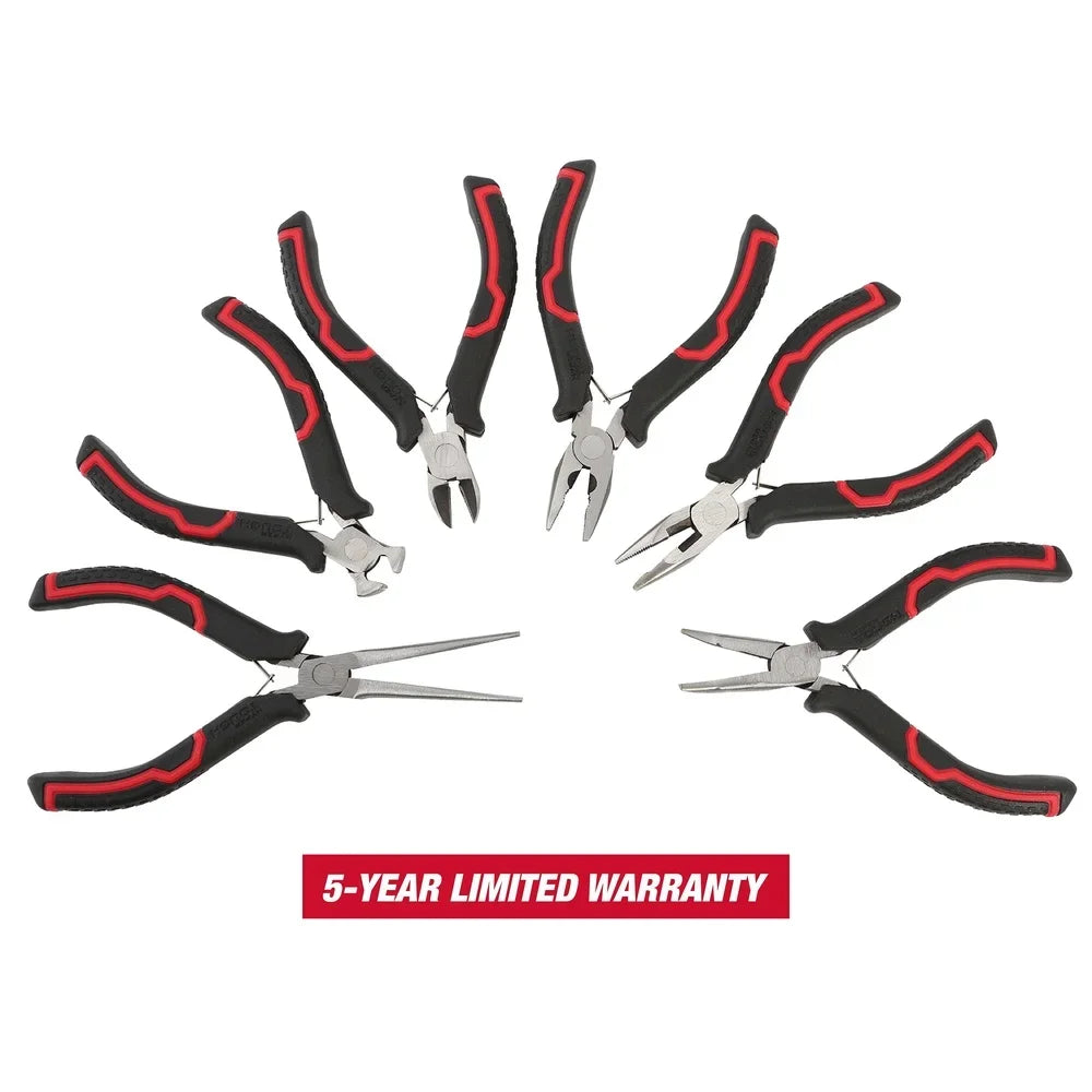 6-Piece Mini Pliers Set Spring Loaded Grip for Jewelry Making Crafting DIY Durable Steel Tools
