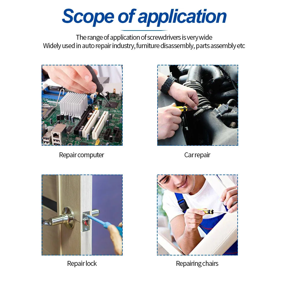 NINDEJIN 1pc electric magnetic screwdriver tools PH0 PH1 PH2 PH3 CR-V phillips screwdriver PP handle