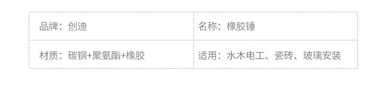 Double Face Soft Tap Rubber Hammer 25mm Multifunctional Glazing Window Beads Hammers Nylon Head Rubber Mallet