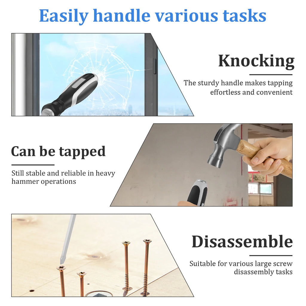 1/2 Pcs Extended Demolition Screwdriver 22.24 Inch Chrome Vanadium Steel Heavy Duty Slotted Screwdriver Set for Car Repair Tools