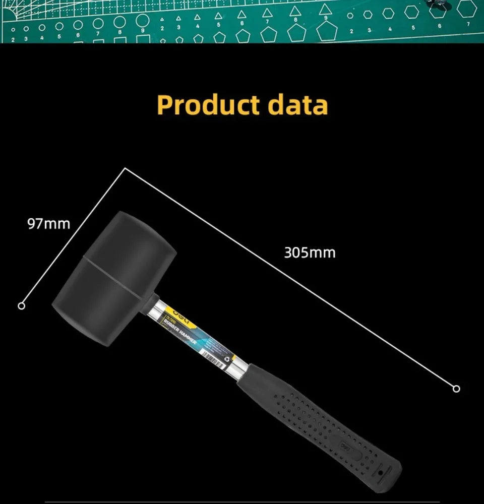 1 PCS 12/16/24OZ Rubber Hammer Durable Rubber Hammer Head for Camping Flooring Tent Stakes Woodworking Portable Repair Tools