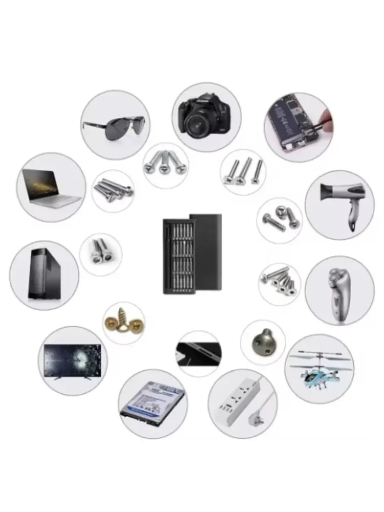 63 in 1 Precision Screwdriver Set Home Hand Repair Tool Kit Magnetic Phillips Drill Bits for iPhone Xiaomi Camera Glasses Watch