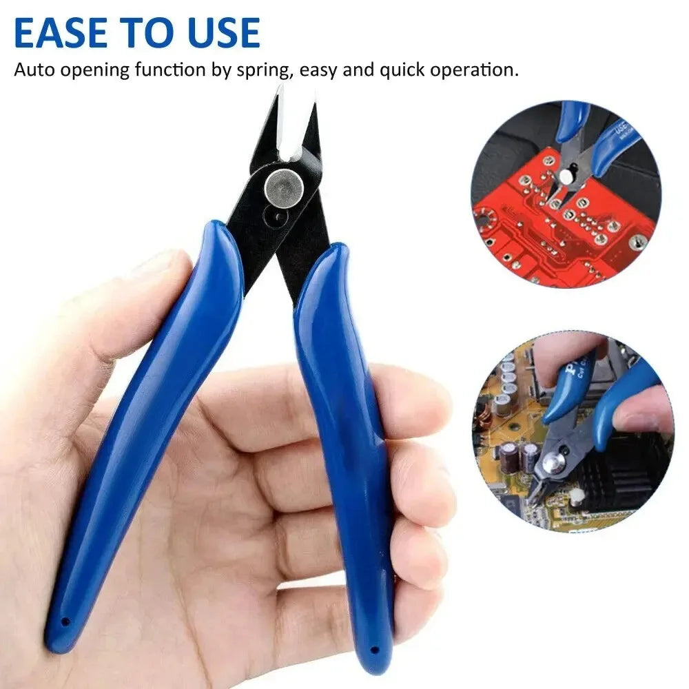 Blue Electricians Pliers Tools Electrician Hand Tool Carbon Steel home Electrical Wire Cable Cutters Side Snips Flush Nipper