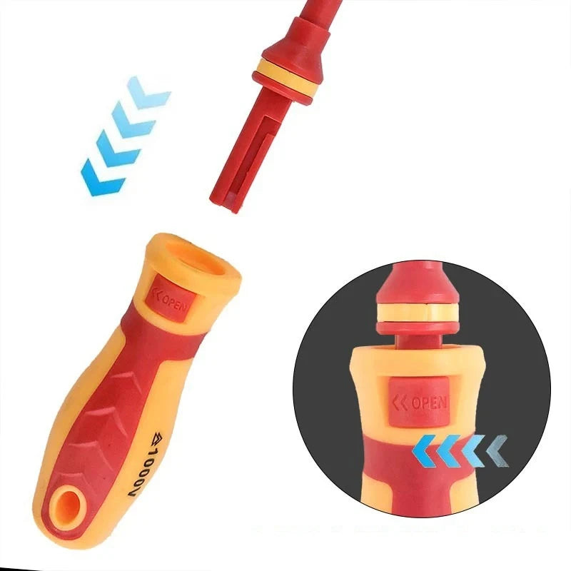 13 in 1 Electrician Screwdriver Set Phillips Slotted Torx Professional 1000V Insulated CRV Magnetic Screw Driver Changeable Bit