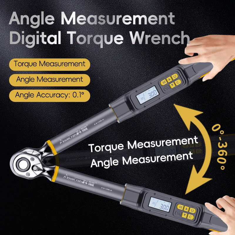 MoveCrab Angle Digital Torque Wrench Torque Wrench Preset Adjustable Car Maintenance