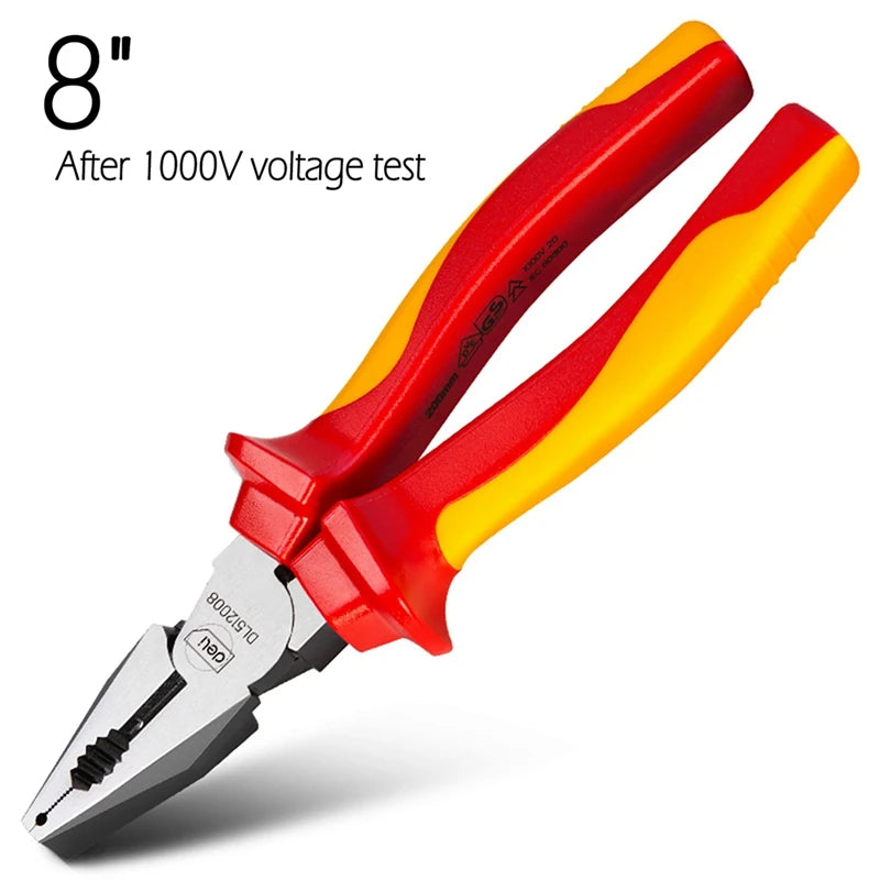 6/8 Inch 1000V Insulated Needle Nose Pliers Multifunction Electrician Repair Hand Tools VDE Insulated Labour-saving Wire Cutter