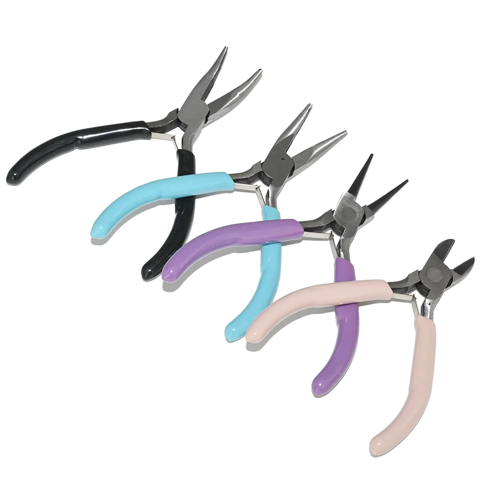 45# Carbon Steel Jewelry Pliers Needle/Chain/Round Nose Wire Cutter Tweezers Jewel Repair Handcrafts Beading Sewing Pliers Tool