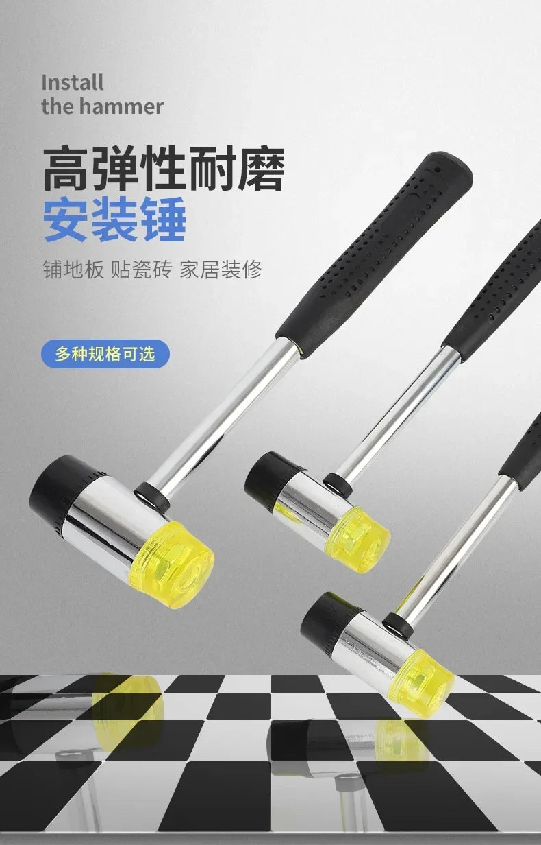 Double Face Soft Tap Rubber Hammer 25mm Multifunctional Glazing Window Beads Hammers Nylon Head Rubber Mallet